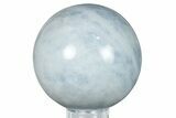 Polished Blue Calcite Sphere - Madagascar #256400-1